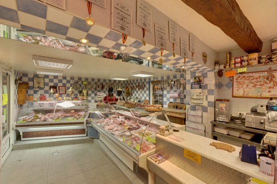 L'intérieur de la boucherie Fossati